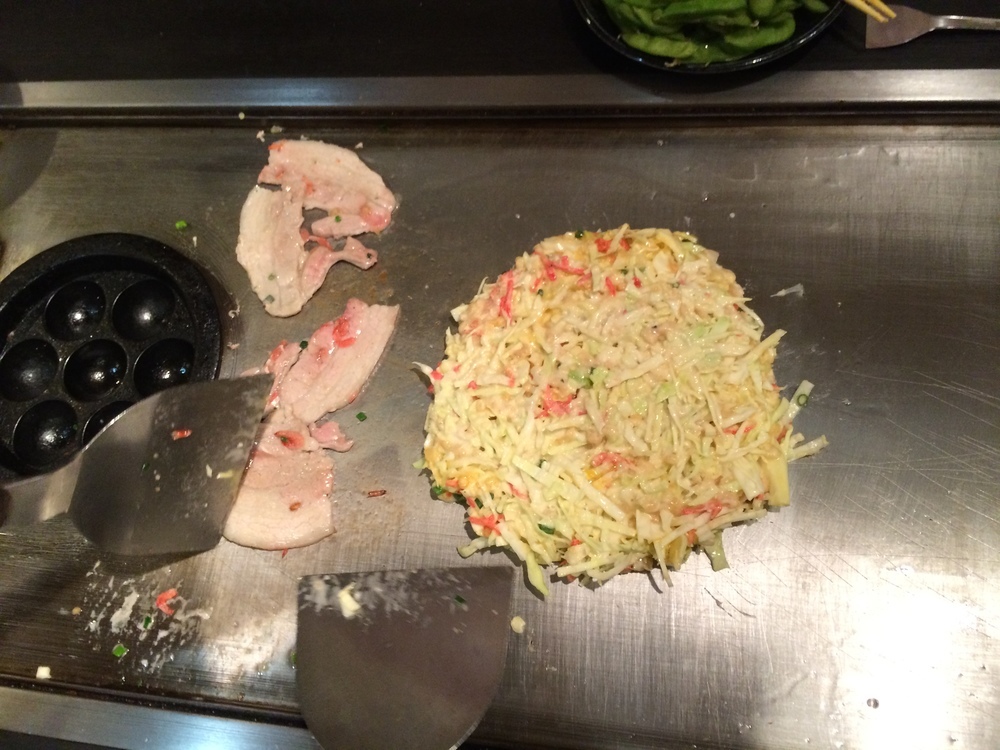 okonomiyaki qui cuit